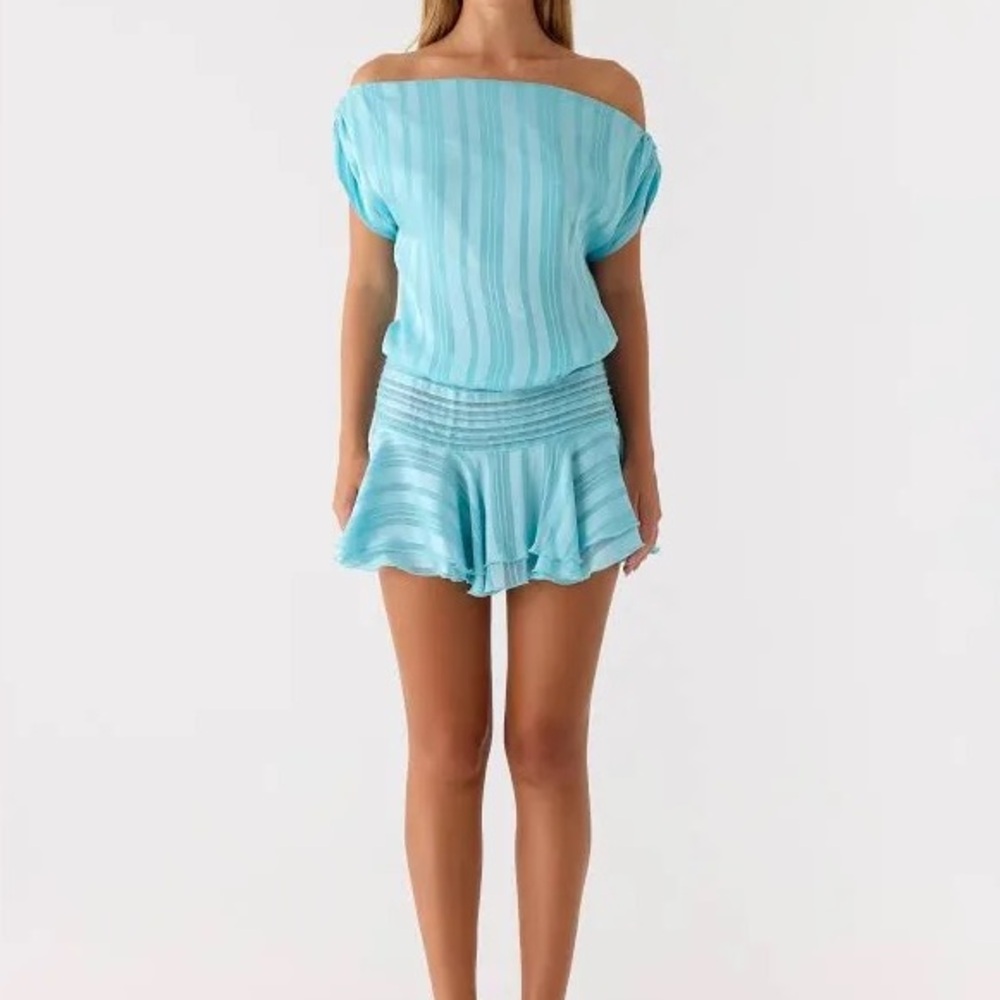 New Peppermayo Teal Striped Dress
